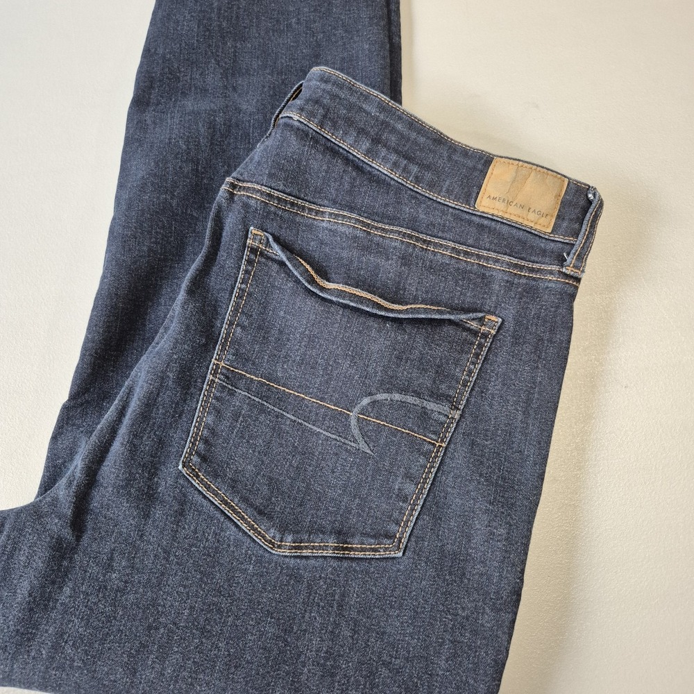 American Eagle Jeans Womens 18 Hi- Rise Skinny Dark Wash Super Stretch Classic